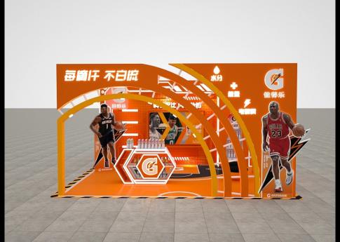 佳得樂運(yùn)動(dòng)功能飲料食品展展臺(tái)設(shè)計(jì)搭建案例分析及鄭州展覽設(shè)計(jì)公司